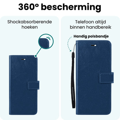 Forterra Samsung A36 Hoesje Bookcase Cover met Kaarthouder - Donkerblauw