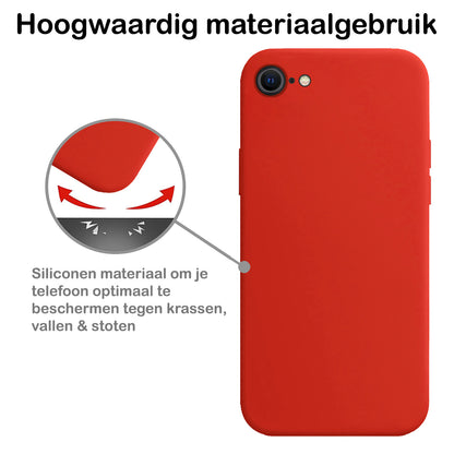 Forterra iPhone SE 2022 Hoesje Siliconen Backcover Lichtgewicht - Rood