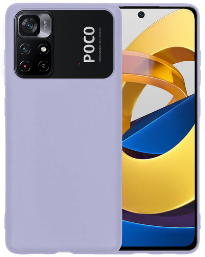 Forterra Xiaomi Poco M4 Pro 5G Hoesje Siliconen Backcover Lichtgewicht - Lila