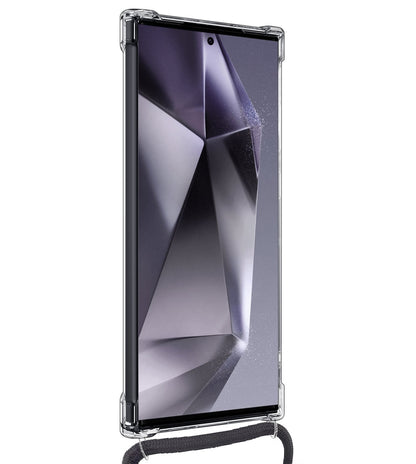 Forterra Samsung S24 Ultra Hoesje met Koord Backcover Shockproof - Transparant