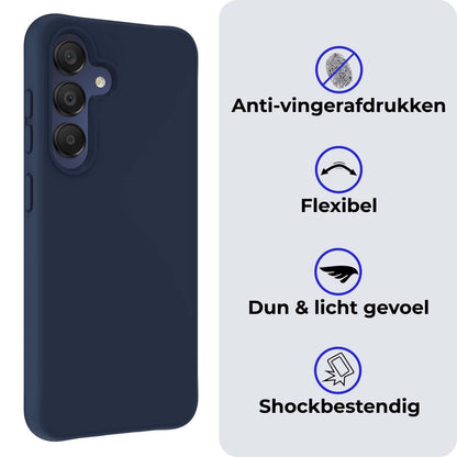 Forterra Samsung A15 Hoesje Siliconen Backcover Lichtgewicht - Donkerblauw
