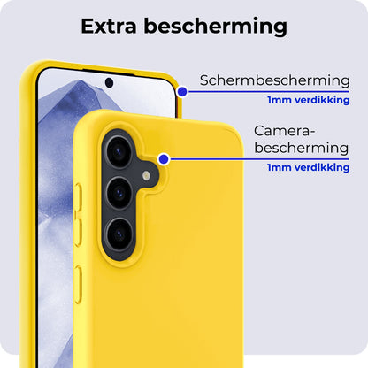 Forterra Samsung A55 Hoesje Siliconen Backcover Lichtgewicht - Geel