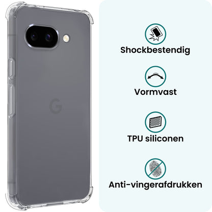 Forterra Google Pixel 9a Hoesje Shockproof Backcover Siliconen - Transparant