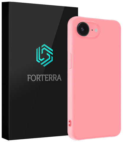 Forterra iPhone 16e Hoesje Siliconen Backcover Lichtgewicht - Lichtroze