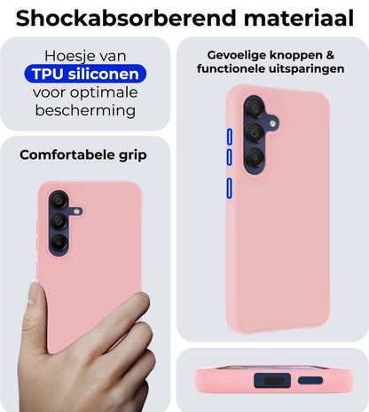 Forterra Samsung A15 Hoesje Siliconen Backcover Lichtgewicht - Lichtroze