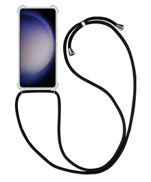 Forterra Samsung S23 Ultra Hoesje met Koord Backcover Shockproof - Transparant