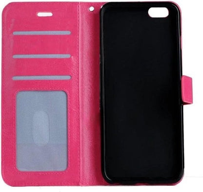 Forterra iPhone 5/5s/5SE Hoesje Bookcase Cover met Kaarthouder - Donkerroze