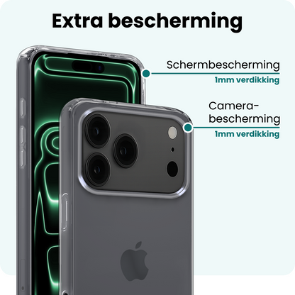 Forterra iPhone 17 Pro Max Hoesje Siliconen Backcover Lichtgewicht - Transparant