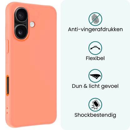 Forterra iPhone 17 Hoesje Siliconen Backcover Lichtgewicht - Perzik