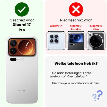 Forterra Xiaomi 17 Pro Screenprotector Gehard Glas - Anti-kras