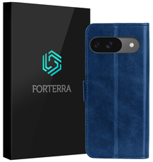 Forterra Google Pixel 10 Hoesje Bookcase Cover met Kaarthouder - Donkerblauw