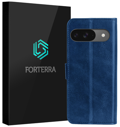 Forterra Google Pixel 10 Hoesje Bookcase Cover met Kaarthouder - Donkerblauw