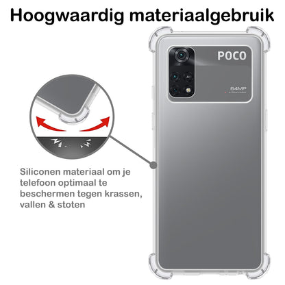 Forterra Poco M4 Pro 4G Hoesje Shockproof Backcover Siliconen - Transparant