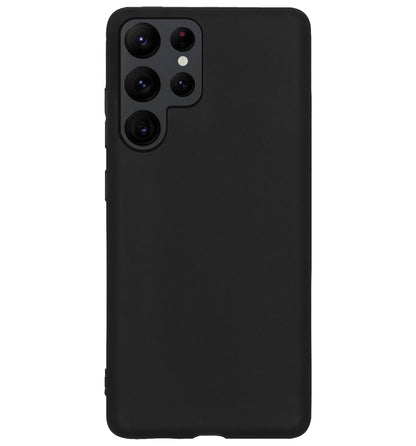 Forterra Samsung S22 Ultra Hoesje Siliconen Backcover Lichtgewicht - Zwart