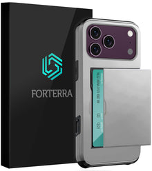 Forterra iPhone 18 Pro Hoesje Kaarthouder Hard Case Shockproof - Grijs