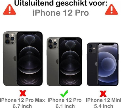 Forterra iPhone 12 Pro Hoesje Bookcase Cover met Kaarthouder - Rosé goud