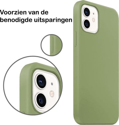 Forterra iPhone 12 Mini Hoesje Siliconen Backcover Lichtgewicht - Groen