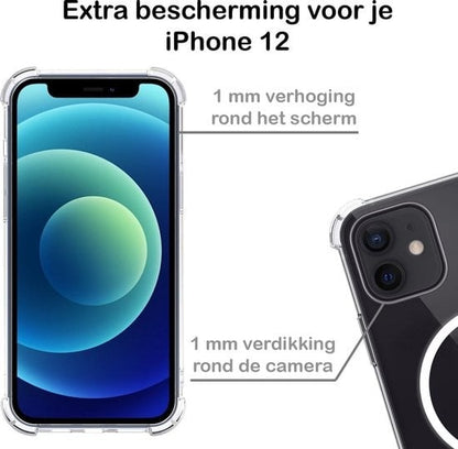 Forterra iPhone 12 Hoesje Geschikt voor Magsafe Backcover Shockproof - Transparant