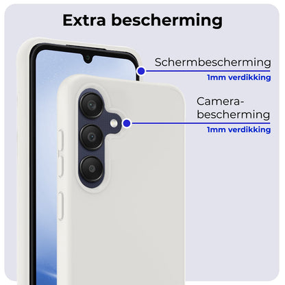 Forterra Samsung A25 Hoesje Siliconen Backcover Lichtgewicht - Wit