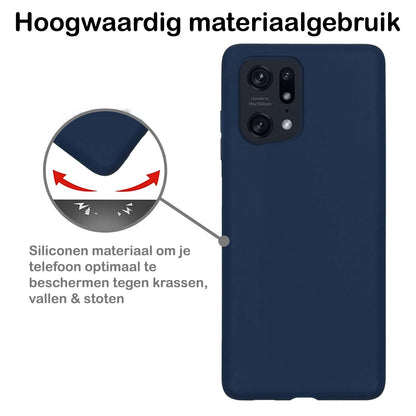 Forterra OPPO Find X5 Hoesje Siliconen Backcover Lichtgewicht - Donkerblauw