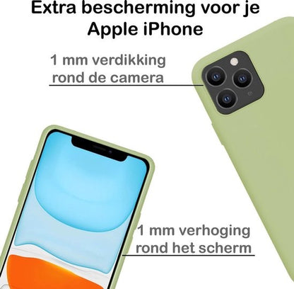 Forterra iPhone 11 Pro Max Hoesje Siliconen Backcover Lichtgewicht - Groen