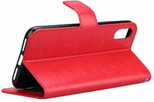 Forterra iPhone Xs Max Hoesje Bookcase Cover met Kaarthouder - Rood