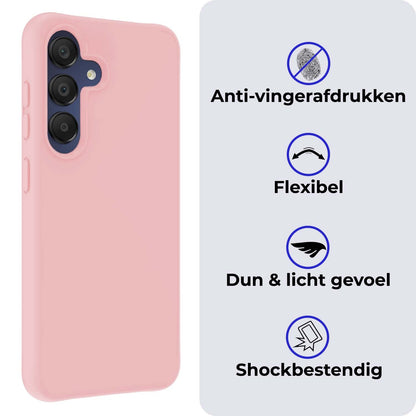 Forterra Samsung A15 Hoesje Siliconen Backcover Lichtgewicht - Lichtroze