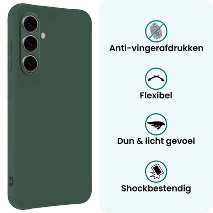 Forterra Samsung S25 Plus Hoesje Siliconen Backcover Lichtgewicht - Donkergroen