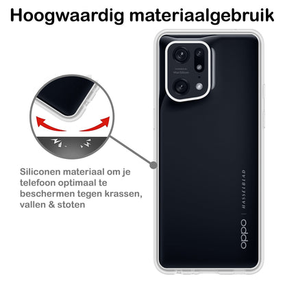 Forterra OPPO Find X5 Pro Hoesje Siliconen Backcover Lichtgewicht - Transparant