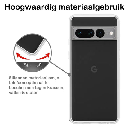 Forterra Google Pixel 7 Pro Hoesje Siliconen Backcover Lichtgewicht - Transparant