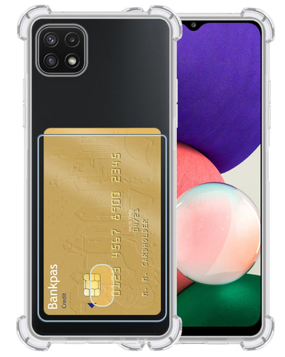 Forterra Samsung A22 5G Hoesje Kaarthouder Backcover Shockproof - Transparant