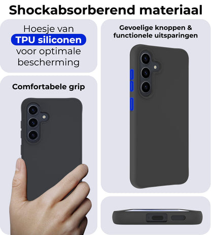 Forterra Samsung A55 Hoesje Siliconen Backcover Lichtgewicht - Zwart