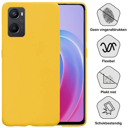 Forterra OPPO A76 Hoesje Siliconen Backcover Lichtgewicht - Geel