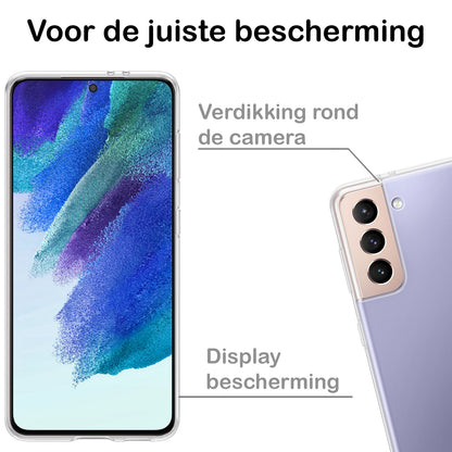 Forterra Samsung S21 FE Hoesje Siliconen Backcover Lichtgewicht - Transparant