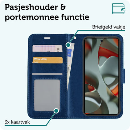 Forterra Google Pixel 10 Pro Hoesje Bookcase Cover met Kaarthouder - Donkerblauw