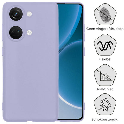 Forterra OnePlus Nord 3 Hoesje Siliconen Backcover Lichtgewicht - Lila