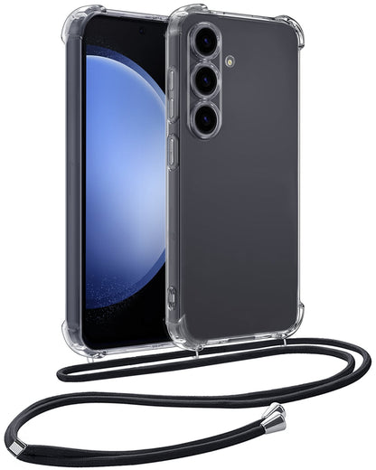 Forterra Samsung S23 FE Hoesje met Koord Backcover Shockproof - Transparant