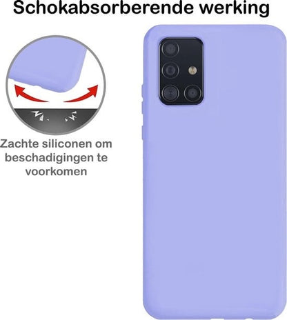 Forterra Samsung A71 Hoesje Siliconen Backcover Lichtgewicht - Lila