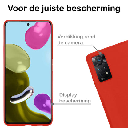 Forterra Xiaomi Redmi Note 11s Hoesje Siliconen Backcover Lichtgewicht - Rood