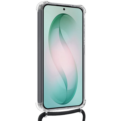 Forterra Samsung S26 Hoesje Kaarthouder met Koord Backcover Shockproof - Transparant