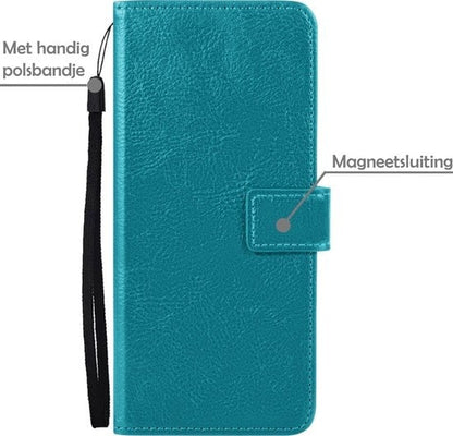 Forterra OnePlus Nord 2 Hoesje Bookcase Cover met Kaarthouder - Turquoise