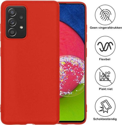 Forterra Samsung A52s Hoesje Siliconen Backcover Lichtgewicht - Rood