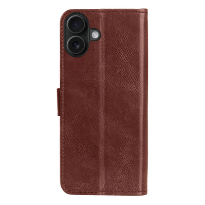 Forterra iPhone 16 Hoesje Bookcase Cover met Kaarthouder - Bruin