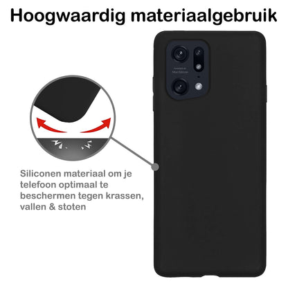 Forterra OPPO Find X5 Pro Hoesje Siliconen Backcover Lichtgewicht - Zwart