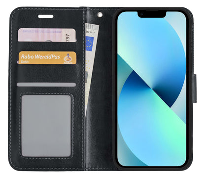 Forterra iPhone 14 Pro Max Hoesje Bookcase Cover met Kaarthouder - Zwart