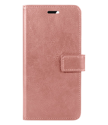 Forterra iPhone 14 Pro Max Hoesje Bookcase Cover met Kaarthouder - Rosé goud