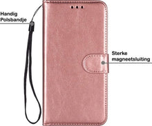 Forterra iPhone 12 Pro Max Hoesje Bookcase Cover met Kaarthouder - Rosé goud