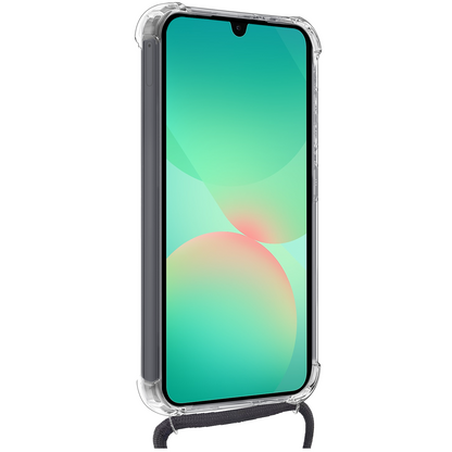 Forterra Samsung A26 Hoesje Kaarthouder met Koord Backcover Shockproof - Transparant