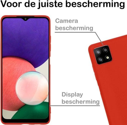 Forterra Samsung A22 5G Hoesje Siliconen Backcover Lichtgewicht - Rood