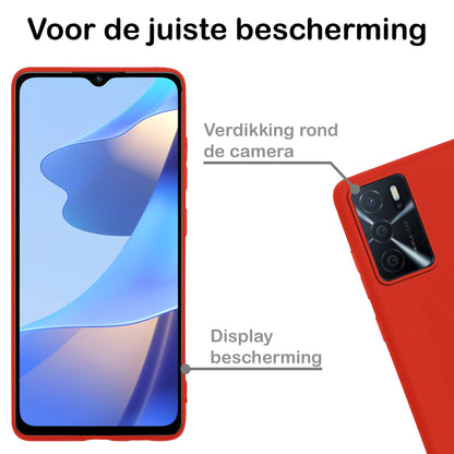 Forterra OPPO A16 Hoesje Siliconen Backcover Lichtgewicht - Rood